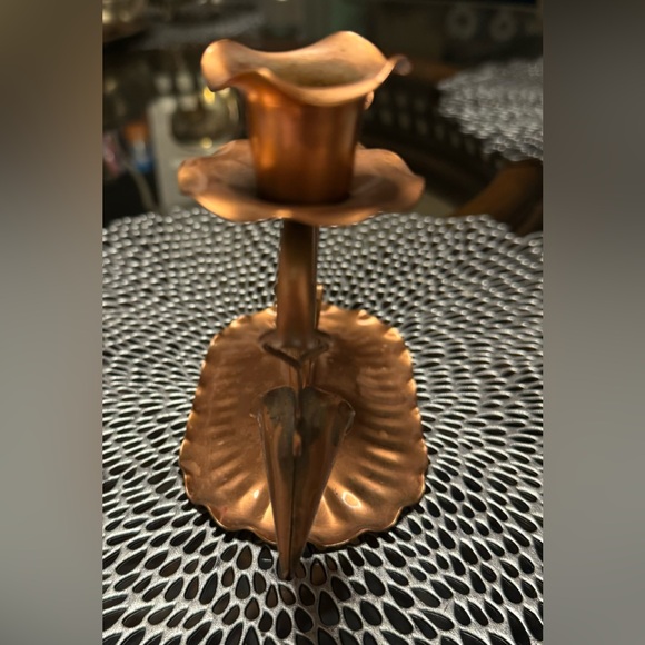 Vintage Solid Gregorian Copper 421Candlestick Candle Holder with SnufferCap - Picture 4 of 8